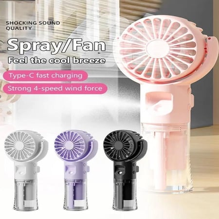مروحة صغيرة مع رذاذ محمولة شحن رذاذ -spray fan humidifying