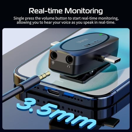 Ulanzi مايك - ميكرفون لاسلكي تايب سي و لايتننغ Type-C WIRELESS MICROPHONE Lightningيدعم الكاميرا و ايفون وايباد واندرويد 3 في 1