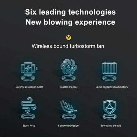 مروحة للغبار قوية تيربو DENX DX3320 Violent Fan – بطارية 6500mAh، قوة 1000 واط