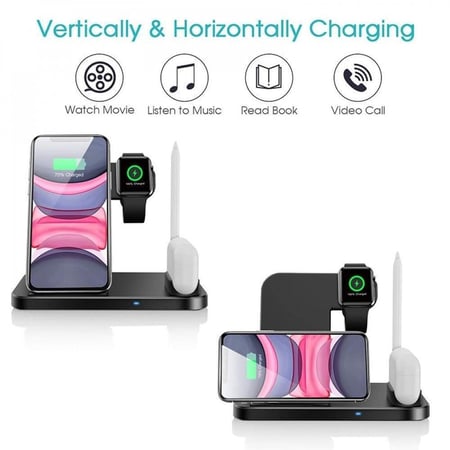 منصة شحن لاسلكية 4 في 1 بقوة 20w - موج ماكس