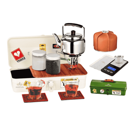 صندوق عزبة شاي حديد بكامل الاغراض مناسب للبر والكشتات CAMPING FAMILY CM-48312