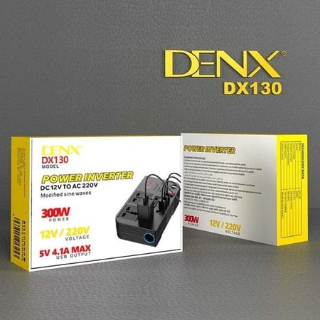 توصيلة للسيارة مدخل الولاعة محول طاقة للسيارة 12 فولت الى 220 بقوة 300 واط متعددة DX130 DENX