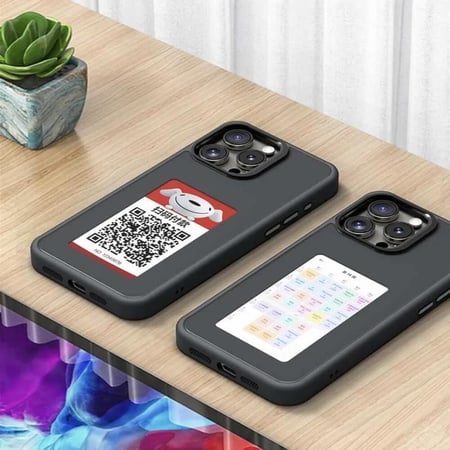 كفر جوال ذكي بالحبر الإلكتروني ذكي بشاشة NFC Refesh ، بدون بطارية iPhone 15 ، 14 ، 13 Pro Max