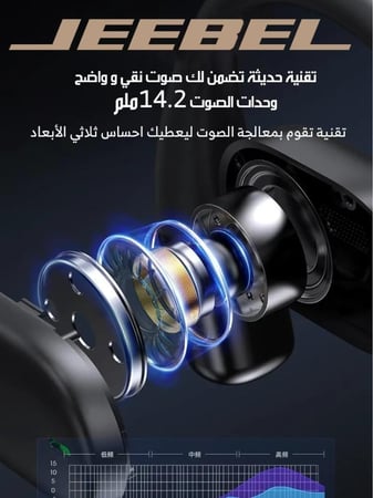 سماعة أذن جيبيل B357 ستريو لاسلكية مفتوحة الأذن - سماعة بلوتوث 5.3 مقاومة للتعرق   JEEBEL B357 OWS Open-Ear Wireless Stereo Earphones