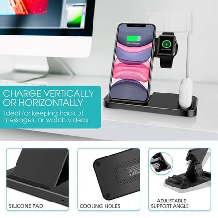 منصة شحن لاسلكية 4 في 1 بقوة 20w - موج ماكس