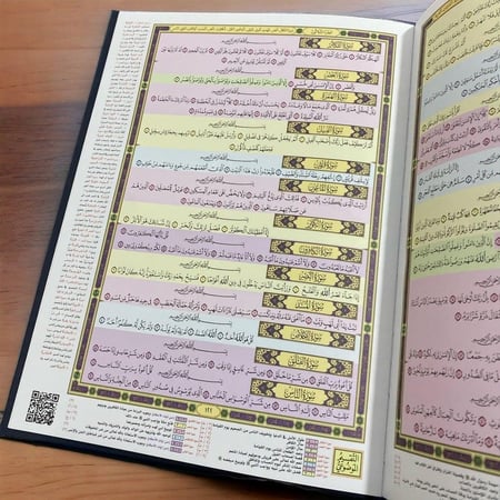 مصحف القيام مع التفسير الموضوعي للآيات وبهامشه تفسير السعدي حجم المصحف 33×25 سم