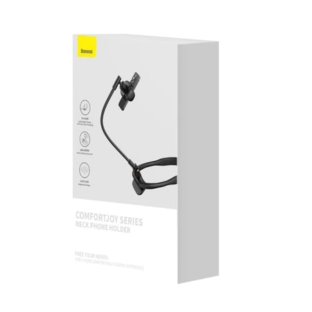 حامل للجوال على الرقبه للتصوير بيسوس حامل جوال كومفورت جوي على الرقبة لون اسود Baseus BS-HP007 ComfortJoy Series Neck Phone