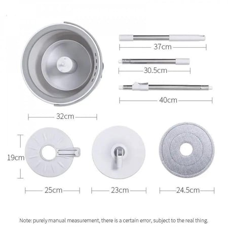 ممسحة أرضيات الذكية مع دلو يعمل بنظام التجفيف والتنظيف والعصر و دوارة 360 درجة فصل الذاتي للمياه النظيفة والقذرة