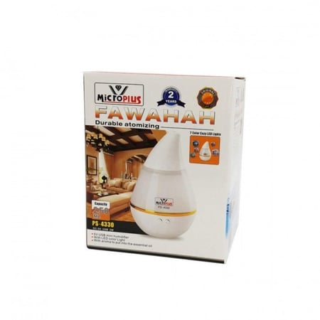 فواحة ميكروبلس بخار بــ 7 ألوان اضاءة LED , سعة 250 مل Micro Plus pS-4330