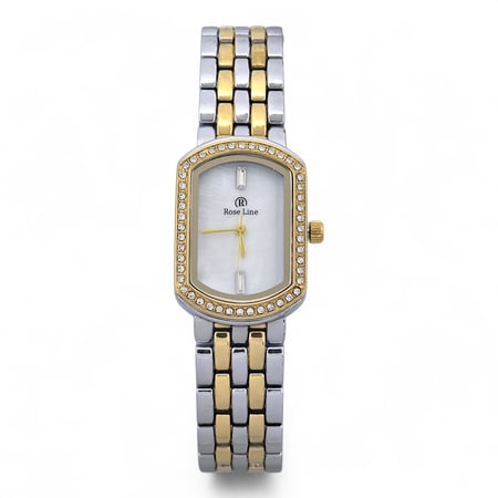 ساعة يد نسائية ثنائية اللون – فضي وذهبي، لمسة جمالية فاخرة، مقاومة للماء، ضمان 3 سنوات