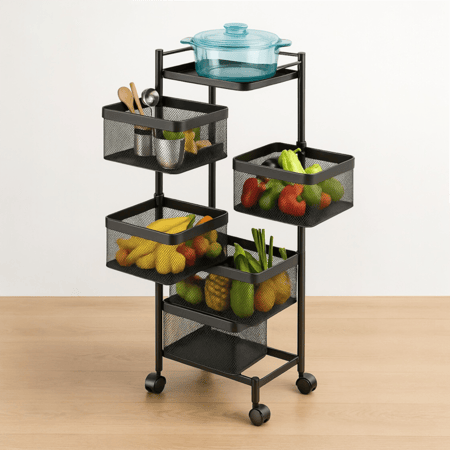 سلة تخزين دوارة متعددة الطبقات