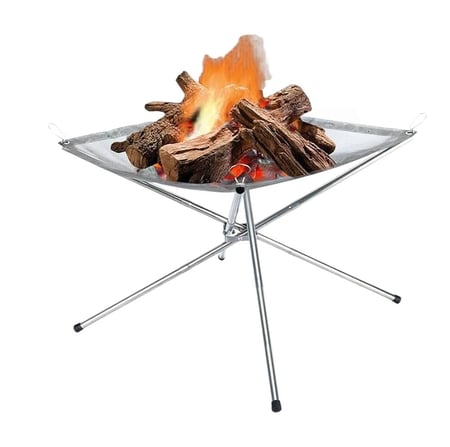 حامل حطب شبكي استيل خفيف للرحلات