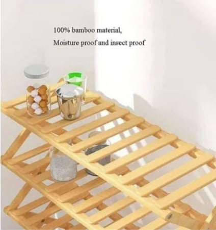 رفوف احذية خشب خيزران طبيعي متجر بكم Bkam