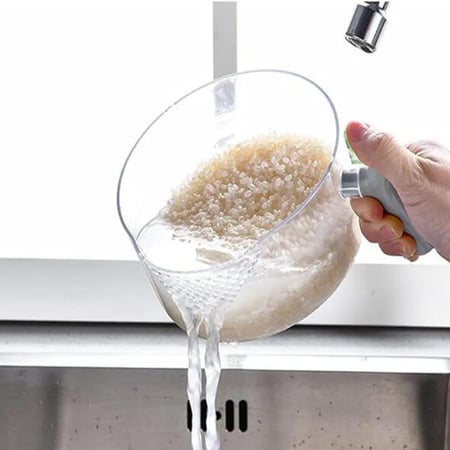 حاوية الأرز مع وعاء يمكنك فيه غسل الأرز بسهولة