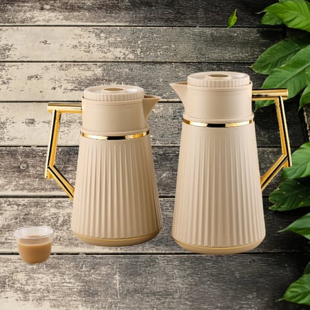طقم ترمس بني فاتح للشاي والقهوة من رويال كاميل 0217457