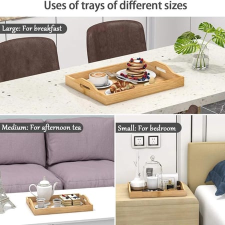 طقم صواني تقديم خشب متجر بكم Bkam