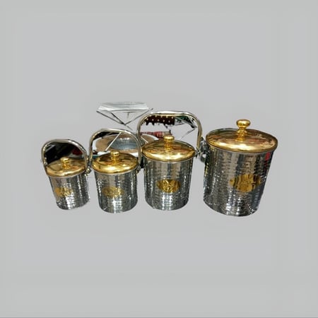 طقم سكريات استيل حب الرمان لونين ط 4 ح