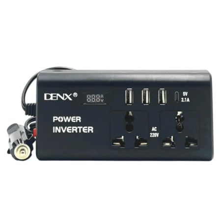 محول طاقة للسيارة 12 فولت الى 220 عاكس موجة جيبية معدلة عالي التردد بقوة 300 واط متعددة المنافذ من دينكس DX136