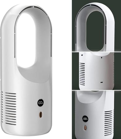 مكيف متنقل ومروحة مكتبية تعمل بالشحن بشكل أنيق ترطب لك الجو بـ6 سرعات وشاشة عرض رقمية من دينكس DX2541