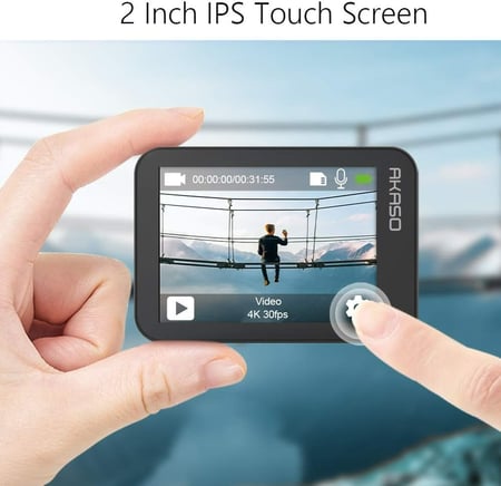 كاميرا أكاسو AKASO V50 X بتصوير 4K و 30 إطار في الثانية مزودة بشاشة لمس ومقاومة للماء من AKASO