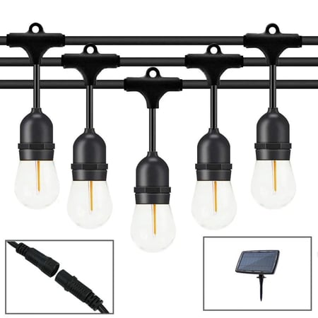 سلسلة مصابيح LED تعمل بالطاقة الشمسية مقاومة للماء والكسر وموفرة للطاقة بطول 10 متر ، مجموعة 10 لمبات اضاءة خارجية شديدة التحمل قابلة للتعليق