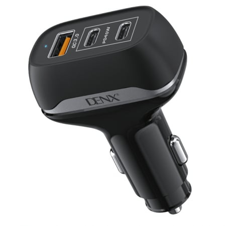 شاحن سيارة سريع بقوة 40 واط بمنفذين تايب سي + منفذ USB من دينكس DX103