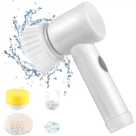 فرشاة تنظيف الكترونية 3 في 1 جهاز تنظيف كهربائي يعمل بالشحن مزود بـ3 رؤوس مختلفة