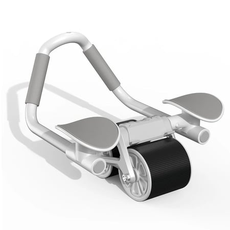 عجلة تمارين البطن مع ارتداد تلقائي ودعم للكوع مزودة بوسادة للركبة وحامل للجوال مناسبة للرجال والنساء لون برتقالي