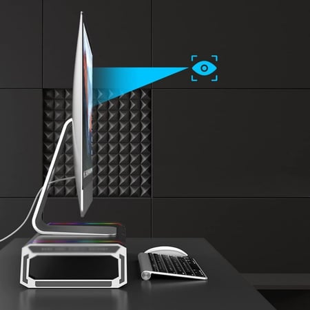 طاولة حاملة للشاشة قابلة للطي مع 4 منافذ USB وحامل للجوال واضاءة RGB