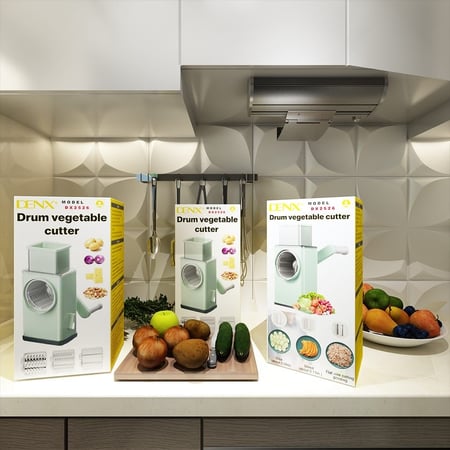 قطاعة ومبشرة يدوية دوارة مع 3 شفرات مدورة من الستانلس ستيل من دينكس DX2526