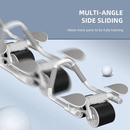 عجلة تمارين البطن مع ارتداد تلقائي ودعم للكوع مزودة بوسادة للركبة وحامل للجوال مناسبة للرجال والنساء لون أسود