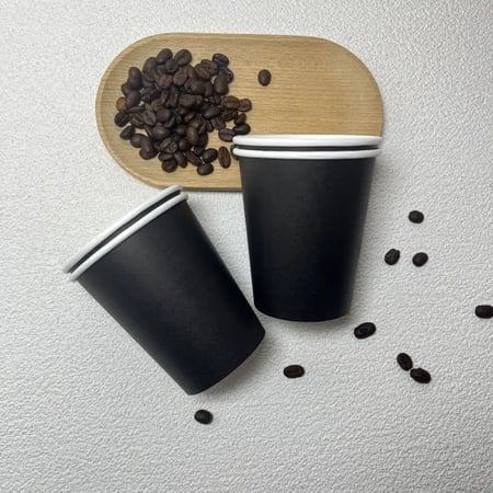 اكواب ورقية اسود 8 اونص