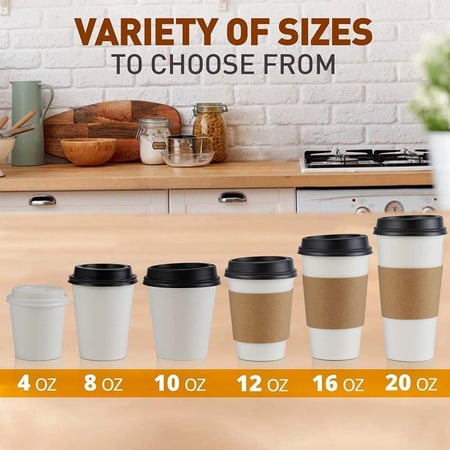 اكواب ورقية اسود 8 اونص