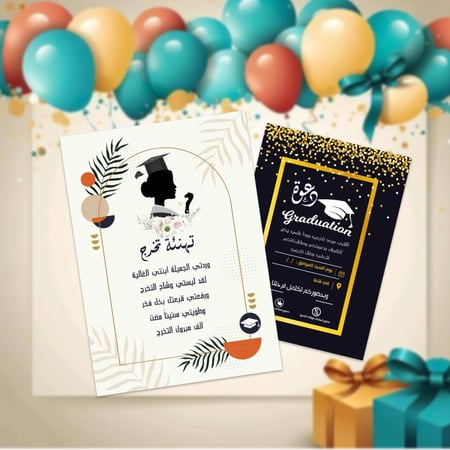 تصميم تهنئة/دعوة تخرج