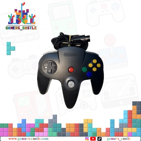 يد تحكم نينتندو 64 اصلية مستعملة - اسود