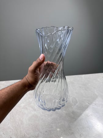 مزهرية زجاجية - 30cm - شفاف