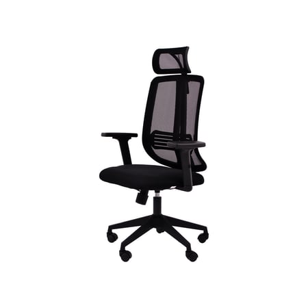 كرسي كاما شبك متحرك اسود ظهر طويل zh-9043