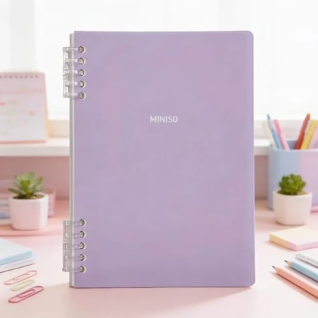 دفتر سويت دريمز PP بحجم B5 أوراق فضفاضة 60 ورقة لون أرجواني من MINISO