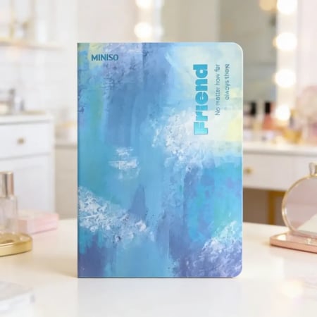 دفتر بغلاف مقوى A5 من سلسلة باستيل 88 ورقة باللون الأزرق من MINISO