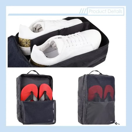 حقيبة حذاء ضد الماء باللون الأسود مناسبة للسفر المقاس: 32×23×11 سم