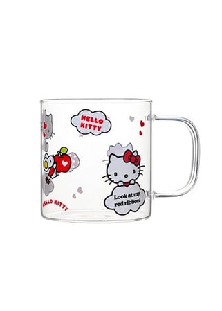 كوب زجاجي من مجموعة تفاحة هيلو كيتي - 420 مل