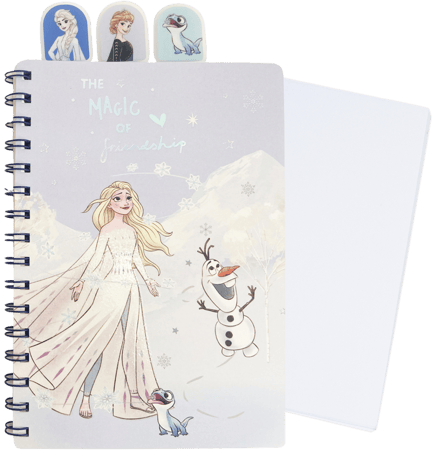 دفتر سلك من مجموعة ديزني فروزن مع علامات مرجعية بحجم A5 - 64 ورقة - من غير خطوط