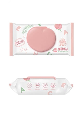 مناديل مبللة بفيتامين E بالخوخ - 80 منديل