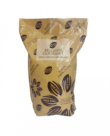 حبيبات شوكولاتة بلجيكية بيضاء جورميه