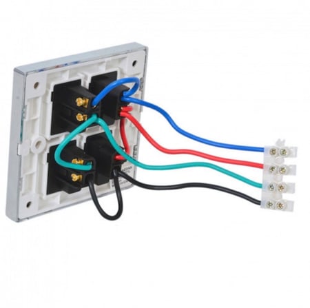 مفتاح كهربائي مزدوج مع لمبات اشارة عدد 2 لتشغيل و اطفاء اجهزة مخصصة Dual Switch to ON\OFF to dedicated devices with indicator lights