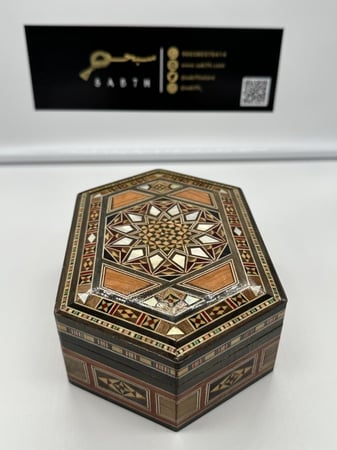 علبة خشبية فاخرة مطعم بالصدف