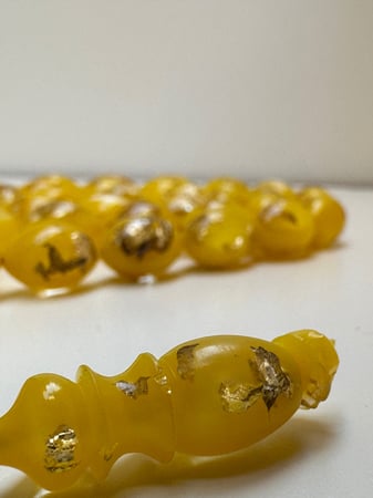 سبحة فاتوران تركي محشر بورق الذهب مع شهادة المصنع