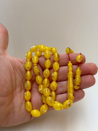 سبحة فاتوران تركي محشر بورق الذهب مع شهادة المصنع