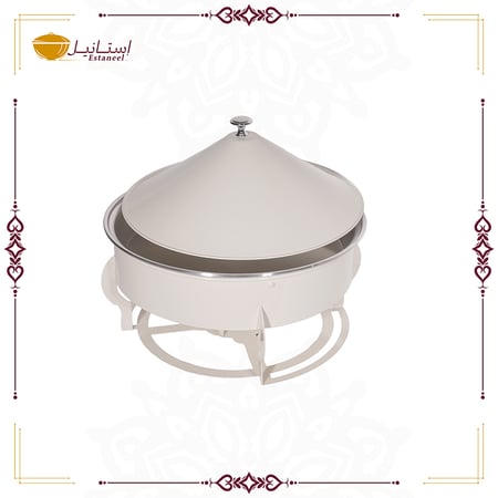 سخان حلا قواعد سادة ملون كبير مع غطاء مقاس 30 ( لون بيج )