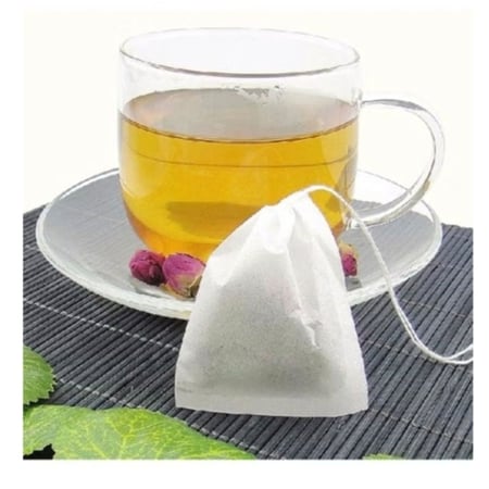 مجموعة اكياس قماشية لنقع الشاي مكونة من 100 قطعة ابيض